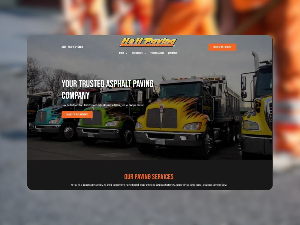 Featured image of H&H Paving website