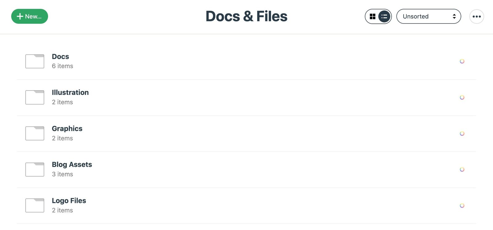 Image of Docs & Files of a project management tool