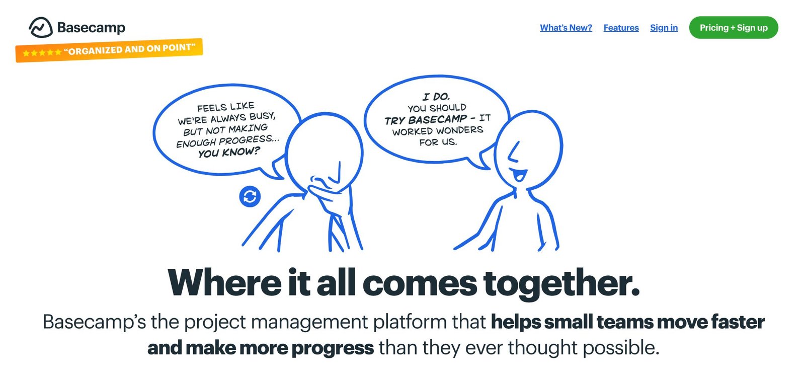 Image of Basecamp home page