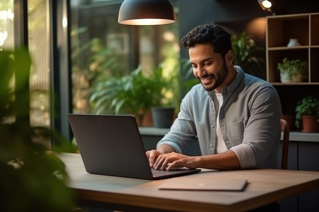 Image of a happy web manager