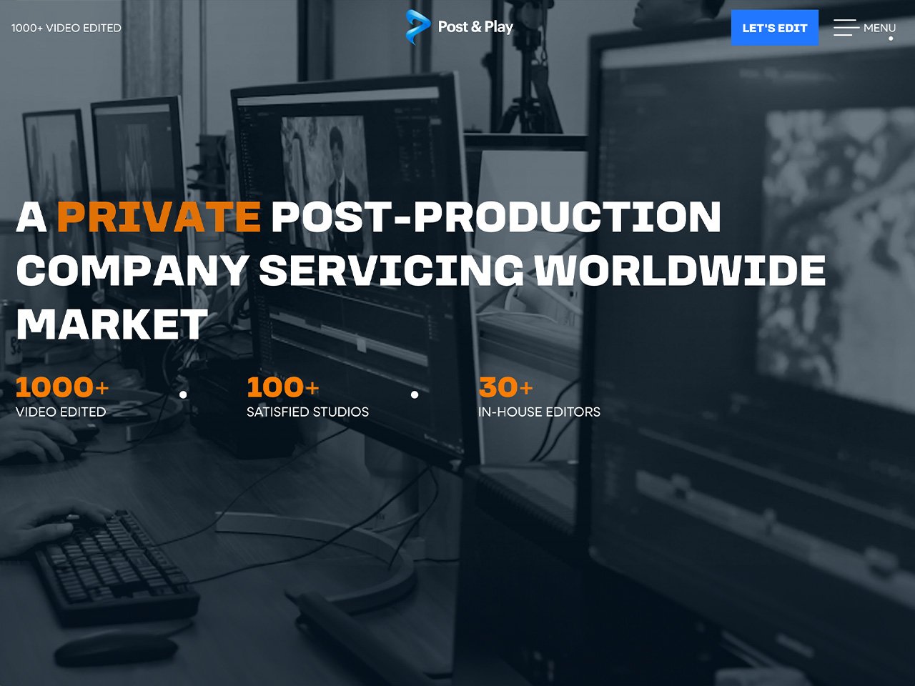 Hero section of Post & Play - A web design project of 2024