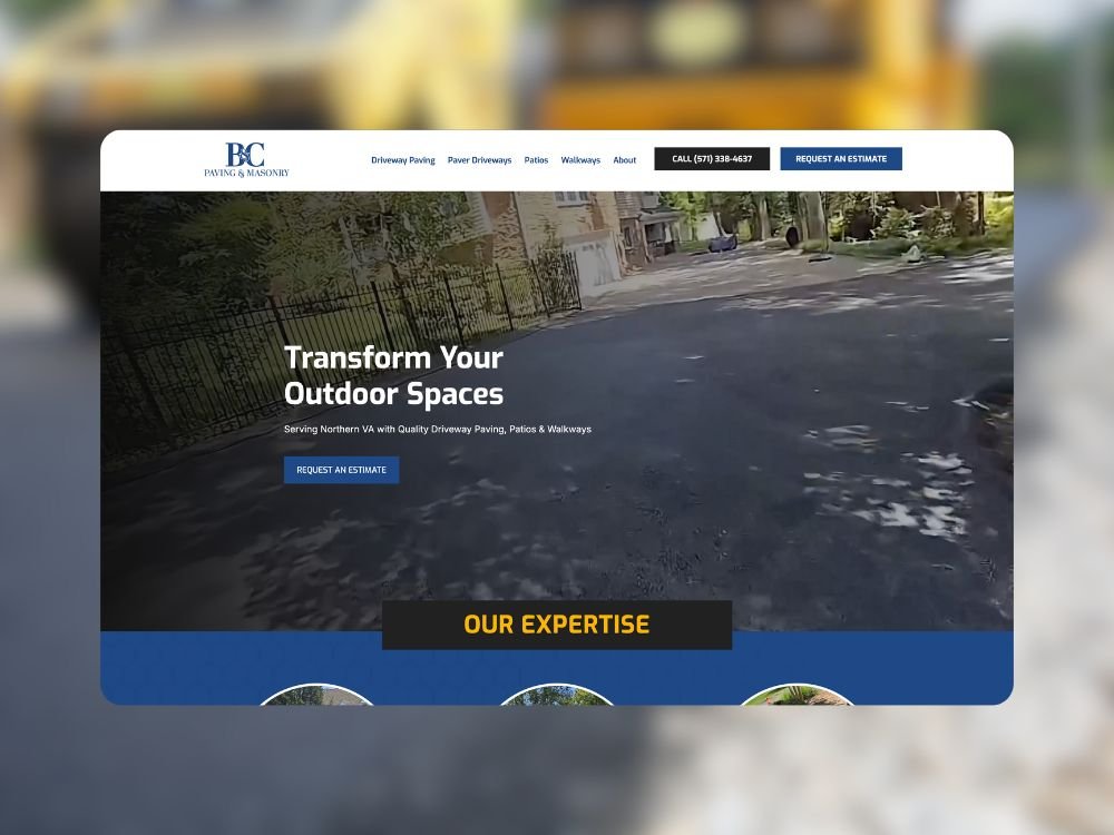 Featured image of B&C Paving Website