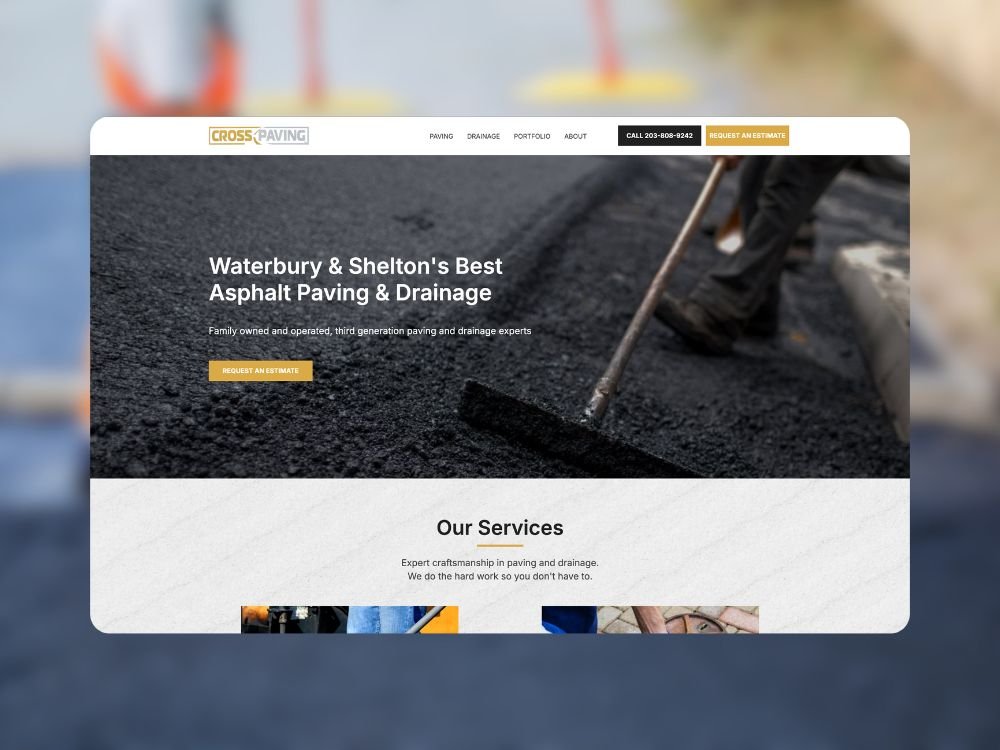 Featured image of Cross Paving website